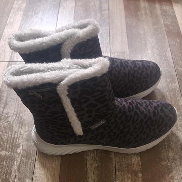 NWB! Cheeks Tony Little Black Cheetah Print Fit Body Sport Boots 9 - Picture 6 of 7